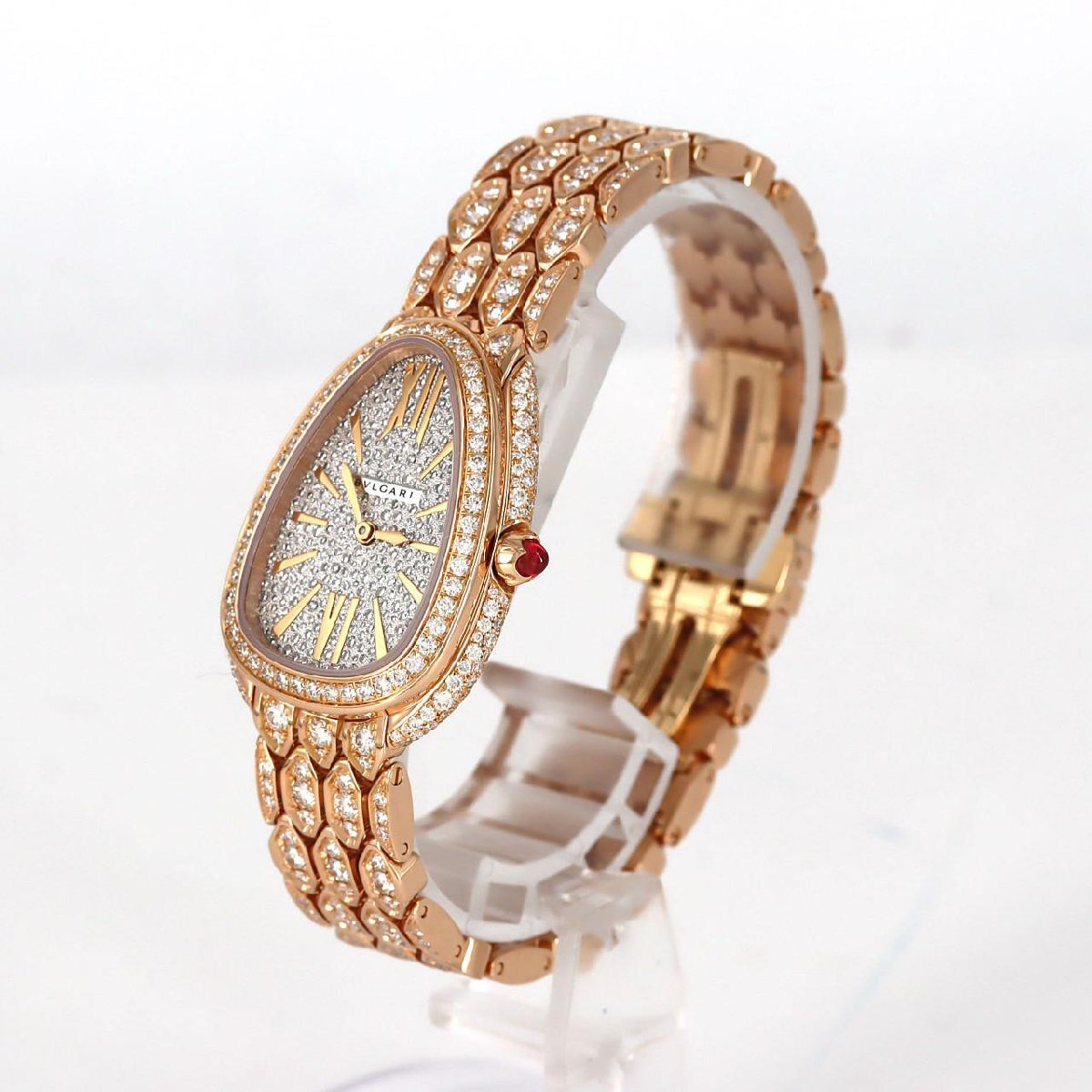 Bvlgari Serpenti Seduttori 103160 PG × RG Diamond Full Pavé Dial & Bracelet · Quartz · 33mm · Box & Papers · Luxury Serpent Watch