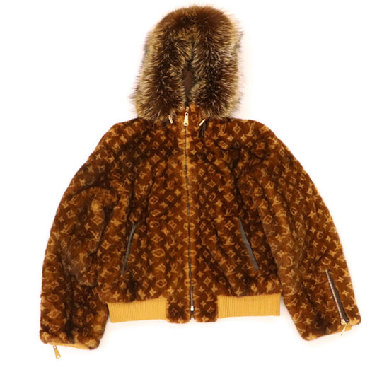 Louis Vuitton Monogram Mink Jacket w/ Fox Fur Hood Size 38 | Rare LV Mink Fur Outerwear | Archival Collector Piece VCCW02