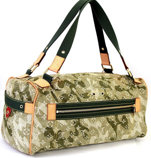 Louis Vuitton × Takashi Murakami Monogramouflage Mini Boston Bag 2008 Marc Jacobs M95771 | Limited Edition LV Camo Speedy Style Handbag