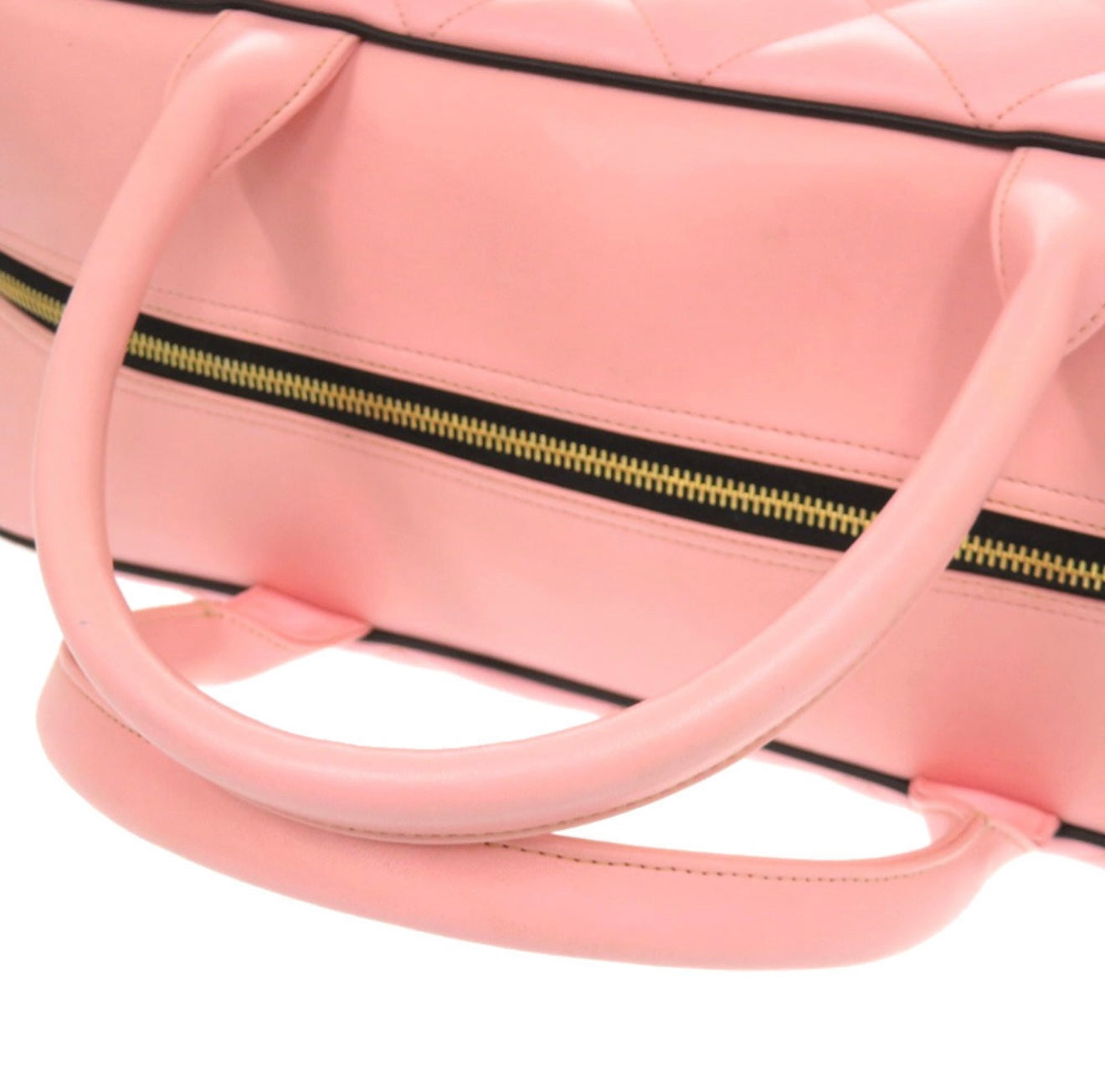 CHANEL Matelassé Pink Lambskin Boston Bag Large Logo 0475 – Rare Oversized Travel Bag Gold Hardware – Complete Set