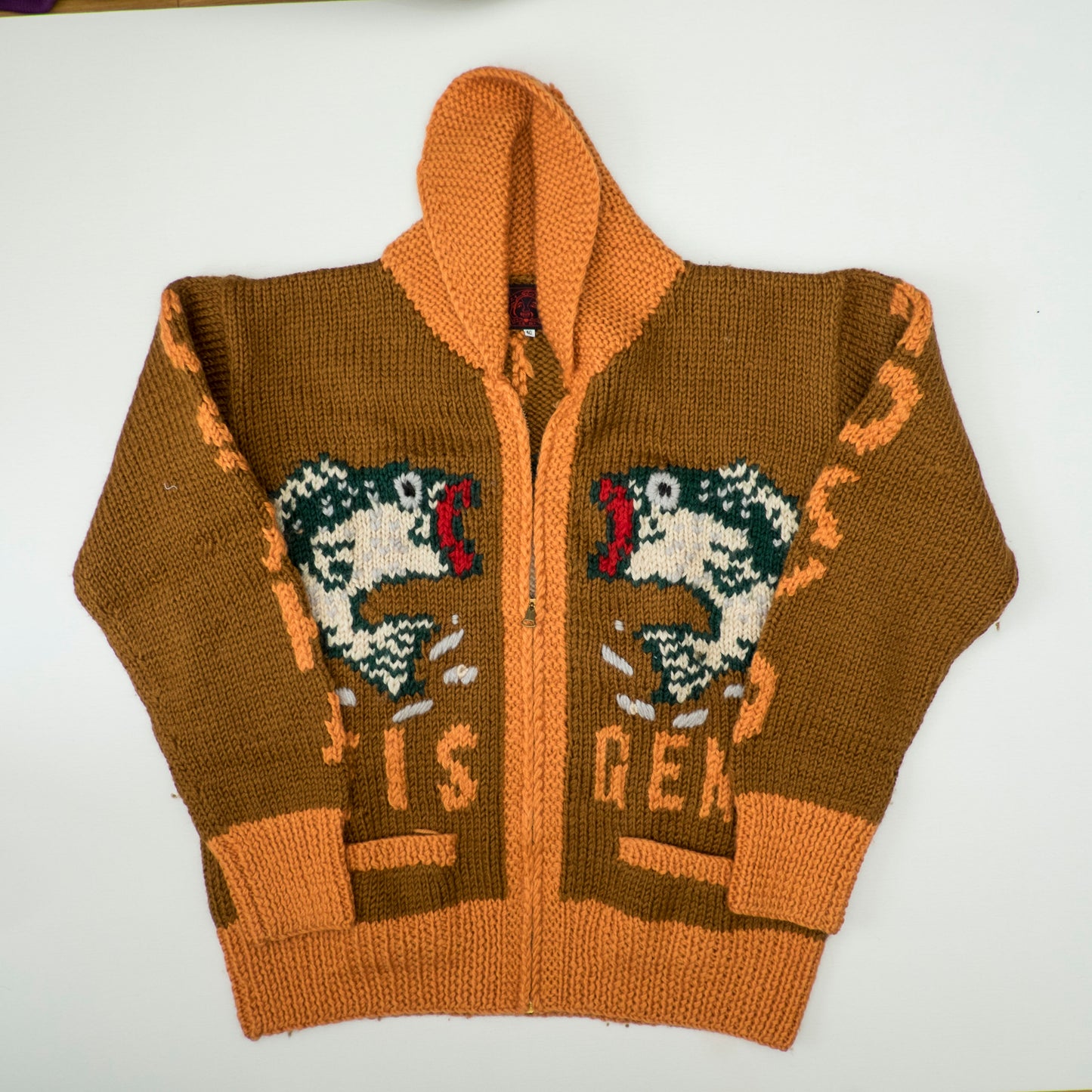 Badass Dowluck EVISU EVIS Genes Japan Japanese Yakuza Yanki Gangster Amekaji Street Fashion Knitted Knit Cardigan Jacket ( Size : 40 / M )