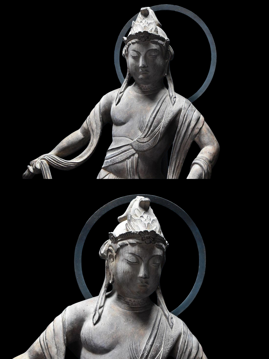 Byodo-in Inspired Cloudborne Offering Bodhisattva (Unchu Kuyo Bosatsu, often called Hiten/Tennyo) — Standing Celestial Attendant Figure, Modern Japanese Revival