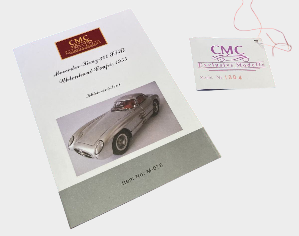 CMC 1:18 Mercedes-Benz 300 SLR Uhlenhaut Coupe 1955 Metallic Silver Premium Collector Diecast Model Boxed