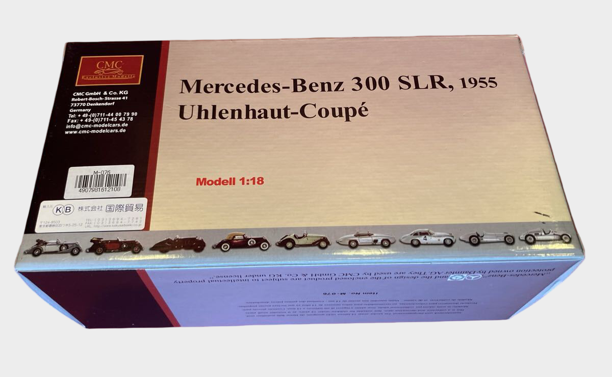 CMC 1:18 Mercedes-Benz 300 SLR Uhlenhaut Coupe 1955 Metallic Silver Premium Collector Diecast Model Boxed