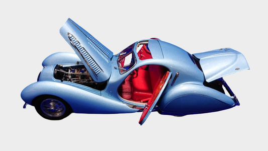 CMC 1/18 Talbot Lago T150 C-SS Teardrop Coupe M-145 Figoni & Falaschi Light Blue Metallic Diecast Model