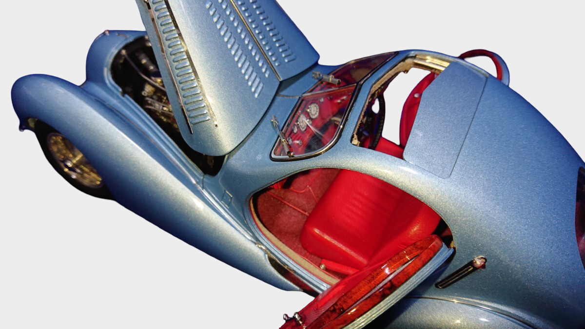 CMC 1/18 Talbot Lago T150 C-SS Teardrop Coupe M-145 Figoni & Falaschi Light Blue Metallic Diecast Model