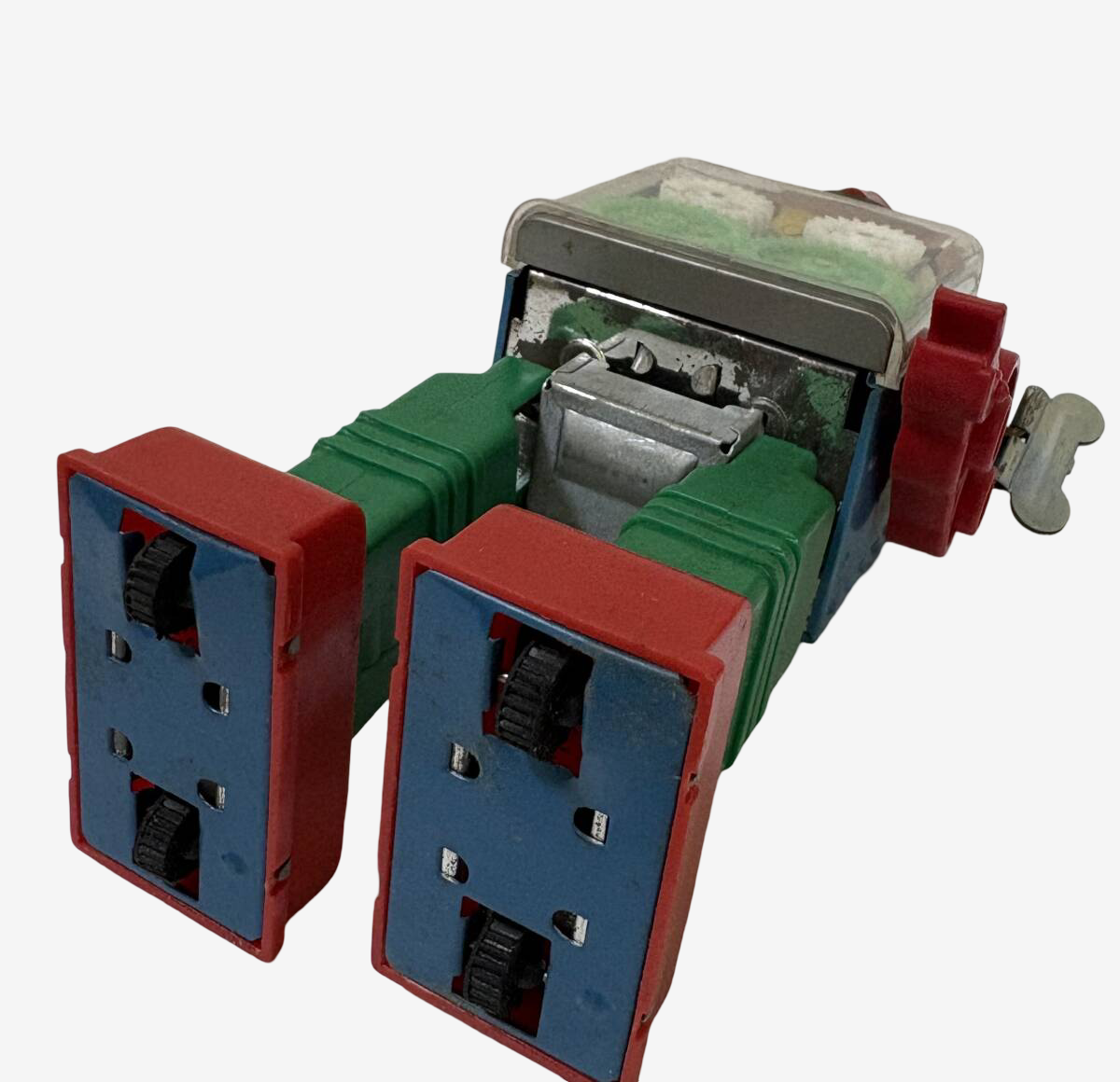 Horikawa Gear Robot · Japanese Red-Eye / Green-Leg Variant · Original Box · Early 1970s