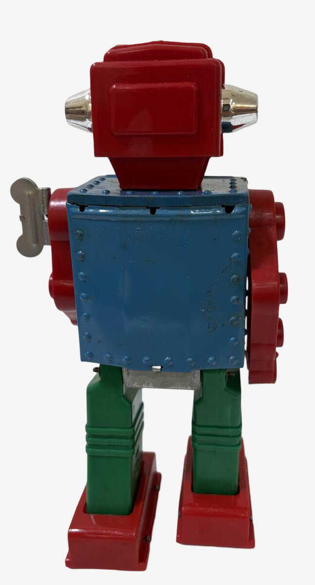 Horikawa Gear Robot · Japanese Red-Eye / Green-Leg Variant · Original Box · Early 1970s