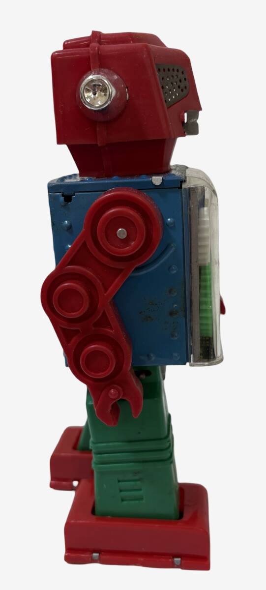 Horikawa Gear Robot · Japanese Red-Eye / Green-Leg Variant · Original Box · Early 1970s