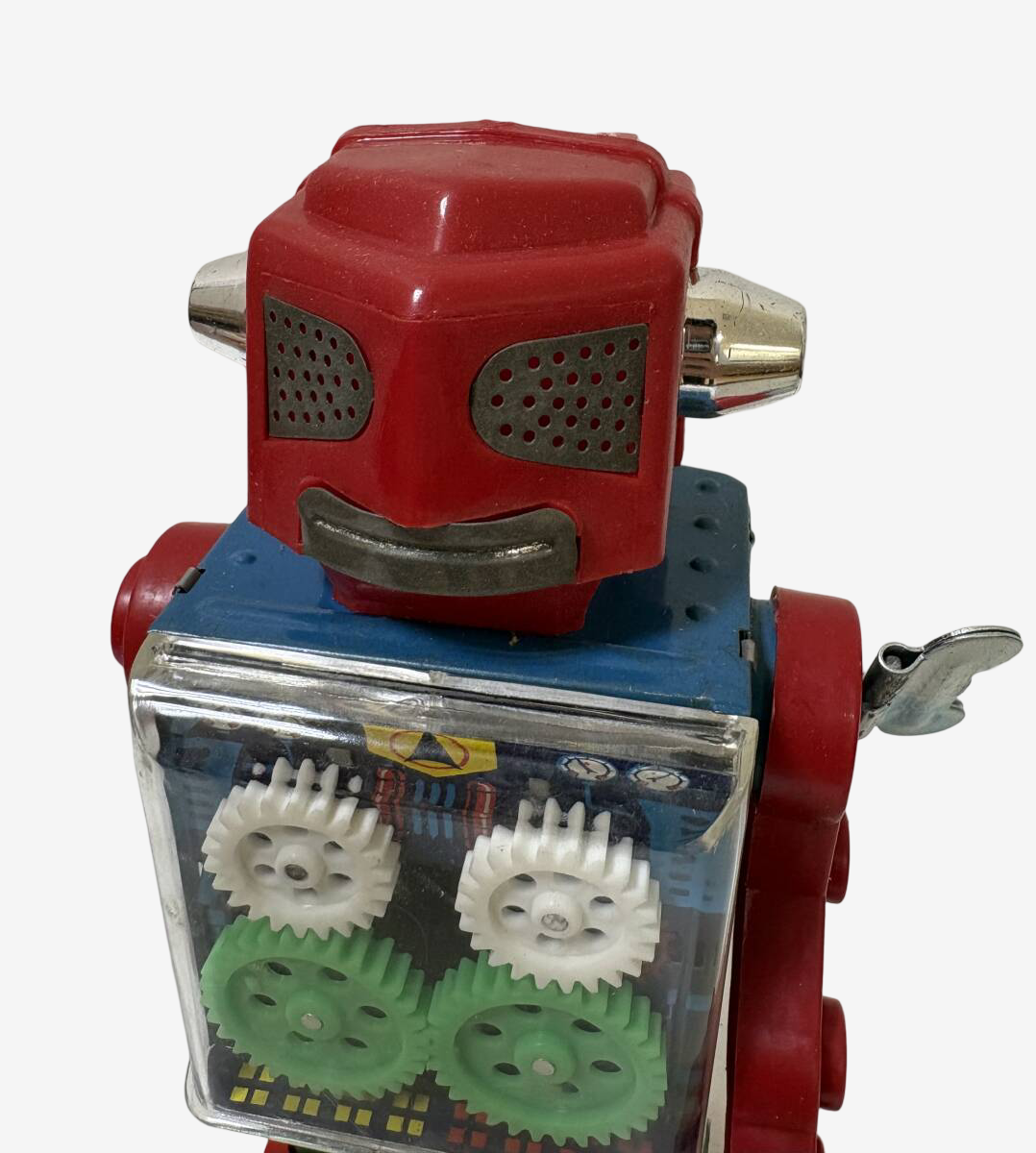 Horikawa Gear Robot · Japanese Red-Eye / Green-Leg Variant · Original Box · Early 1970s