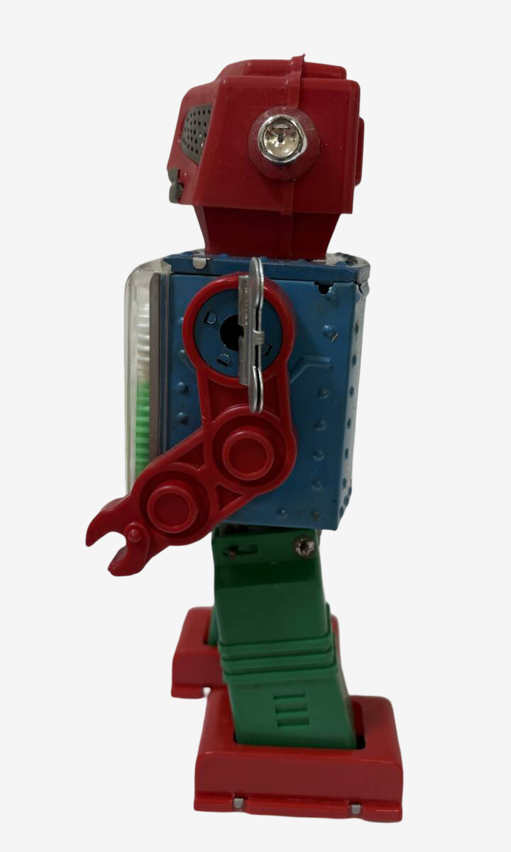 Horikawa Gear Robot · Japanese Red-Eye / Green-Leg Variant · Original Box · Early 1970s