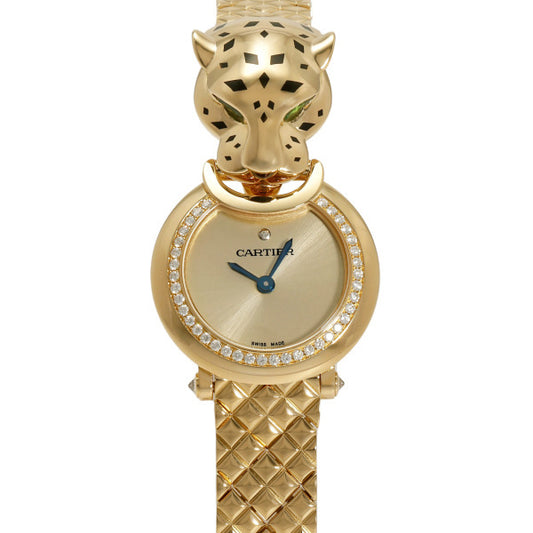 Cartier Panthère HPI01380 Full K18 Gold High Jewelry Watch SA Rank – Diamond Bezel & Garnet Eyes – Ladies Luxury Collector Piece