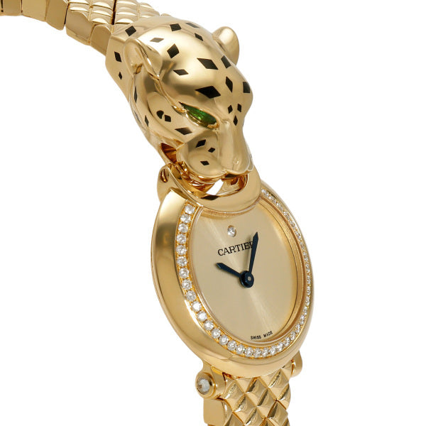 Cartier Panthère HPI01380 Full K18 Gold High Jewelry Watch SA Rank – Diamond Bezel & Garnet Eyes – Ladies Luxury Collector Piece