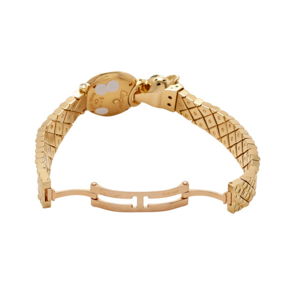 Cartier Panthère HPI01380 Full K18 Gold High Jewelry Watch SA Rank – Diamond Bezel & Garnet Eyes – Ladies Luxury Collector Piece