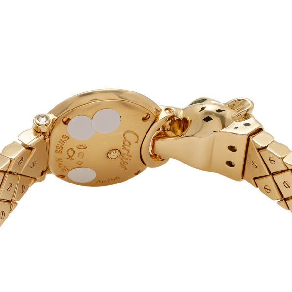 Cartier Panthère HPI01380 Full K18 Gold High Jewelry Watch SA Rank – Diamond Bezel & Garnet Eyes – Ladies Luxury Collector Piece