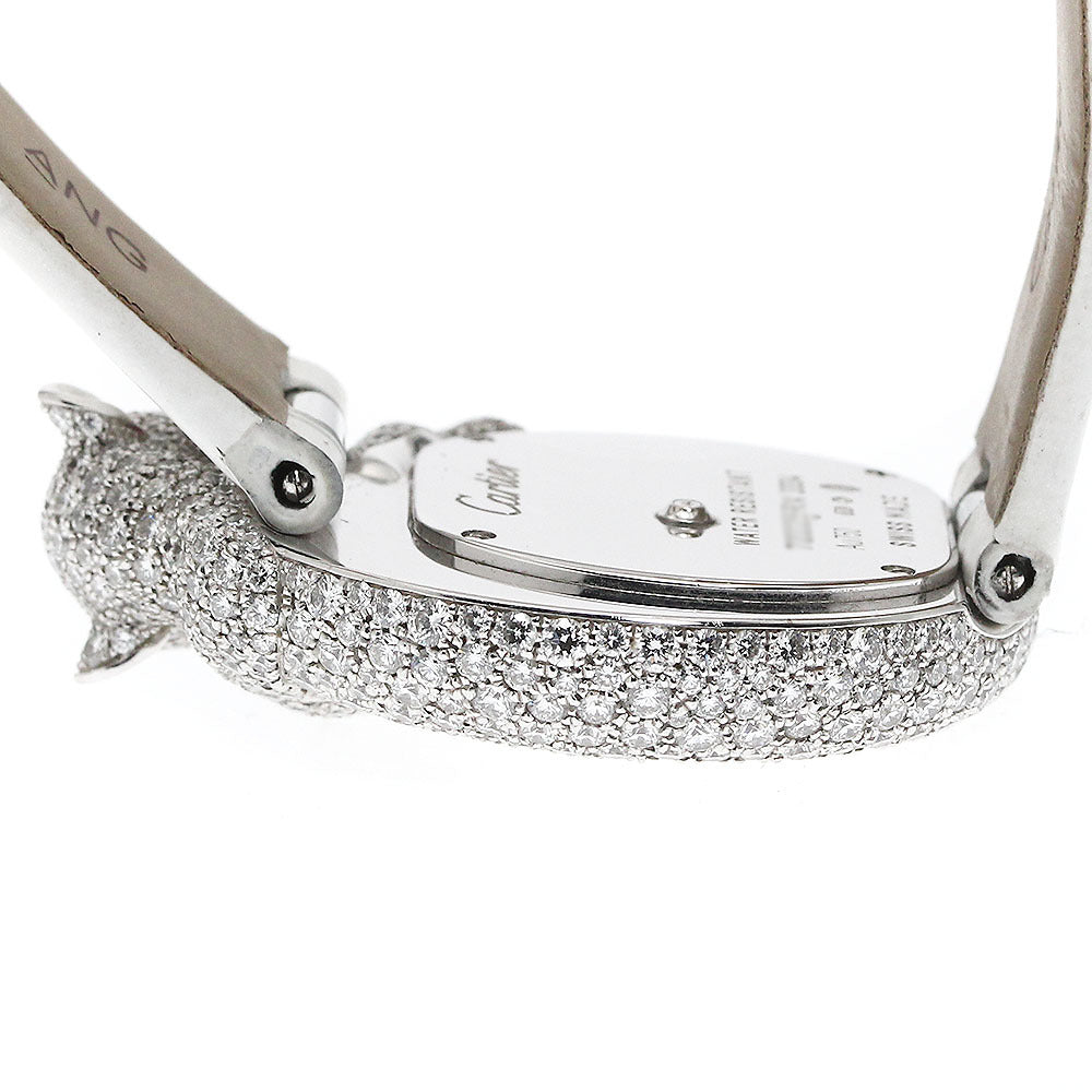 Cartier Panthère LM HPI00341 High Jewelry Watch · 18K White Gold · Full Pavé Diamonds · Emerald Eyes · 33mm · Rare Collector Masterpiece