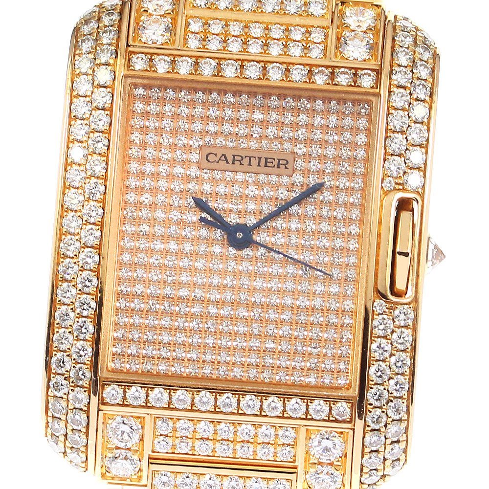 Cartier Tank Anglaise XL HPI00560 Full K18PG Diamond Pavé Automatic – High Jewelry Men’s Watch AB Rank