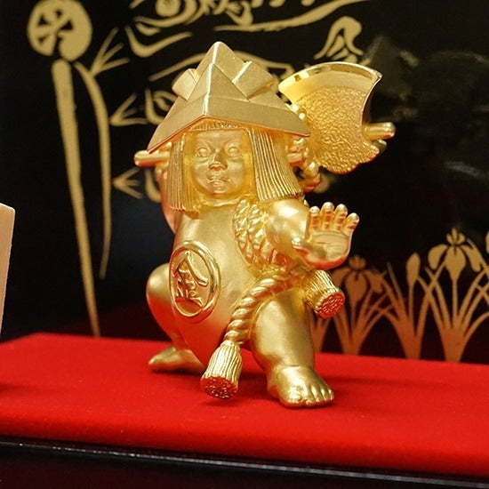 Certified Pure Gold Kintaro Figure (~20g) — Japanese Auspicious Ornament with Presentation Case