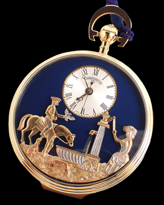 Charles Reuge Romance Automaton Pocket Watch CXH.17.4101.000 – 57mm Hand-Wound GP Case – Fountain Scene Kinetic Art Timepiece
