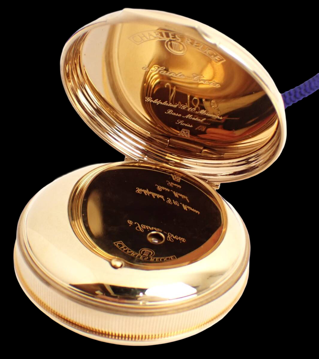 Charles Reuge Romance Automaton Pocket Watch CXH.17.4101.000 – 57mm Hand-Wound GP Case – Fountain Scene Kinetic Art Timepiece