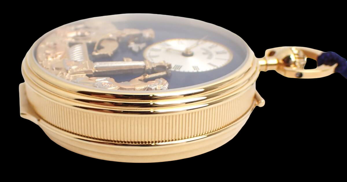 Charles Reuge Romance Automaton Pocket Watch CXH.17.4101.000 – 57mm Hand-Wound GP Case – Fountain Scene Kinetic Art Timepiece