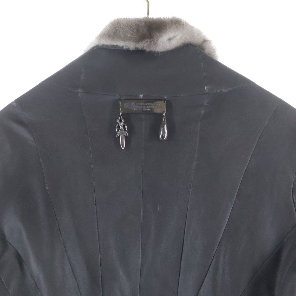 Chrome Hearts x Rick Owens Fleur de Lis Mink Fur Heart Jacket Gray French Made Luxury Archive