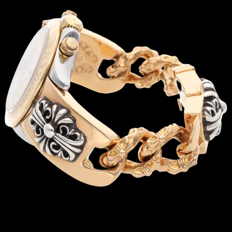 Chrome Hearts × Rolex Daytona 116523 Fantasy Link 42mm • CH Keeper Motif Bracelet Conversion • YG × Silver • Collector Hybrid Masterpiece