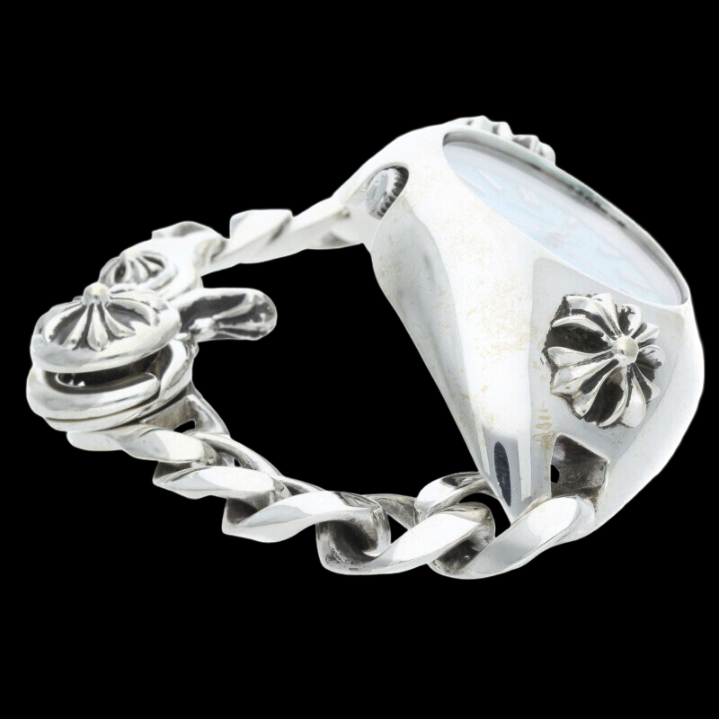 Rolex × Chrome Hearts OP41 Ref.124300 – 41mm Silver CH Custom Bracelet Case · Light Blue Dial · Hybrid Artisanal Luxury Watch (A Rank)