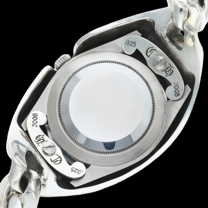 Rolex × Chrome Hearts OP41 Ref.124300 – 41mm Silver CH Custom Bracelet Case · Light Blue Dial · Hybrid Artisanal Luxury Watch (A Rank)