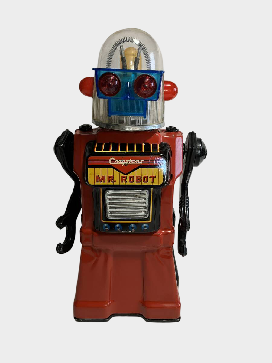 Cragstan Mr Robot Vintage Tin Robot 1960s Made in Japan Battery Operated with Original Box Space Age Classic