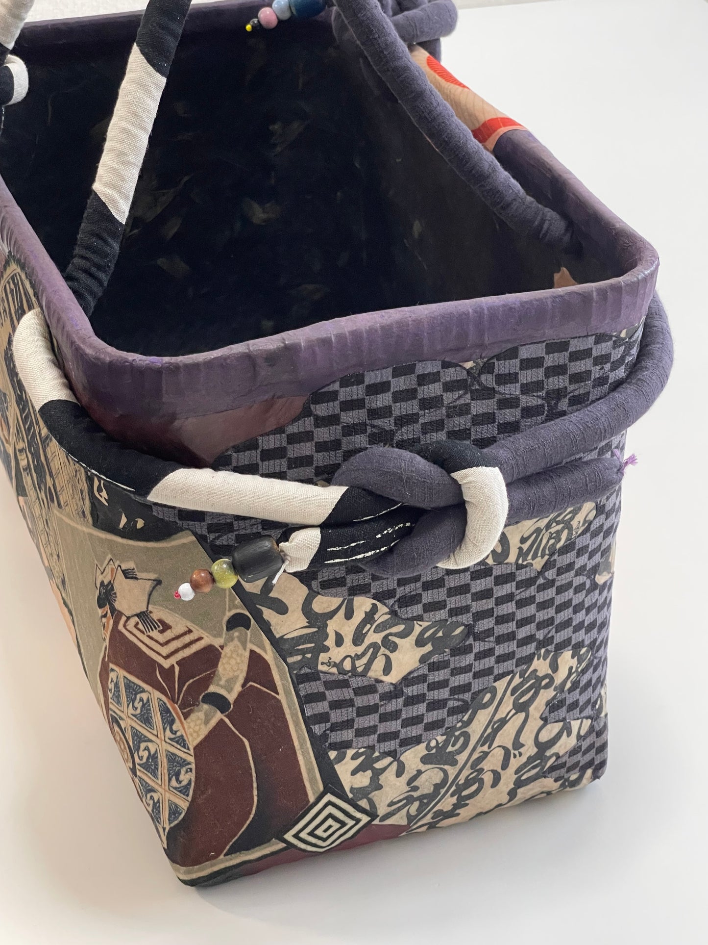 Handmade Japanese Kago Bag Ukiyoe Design