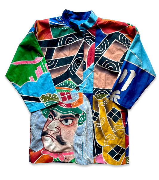 Handmade Japanese Tairyobata Remake Happi Jacket Warrior Horse Nebuta Style Festival Coat Wearable Art One of a Kind
