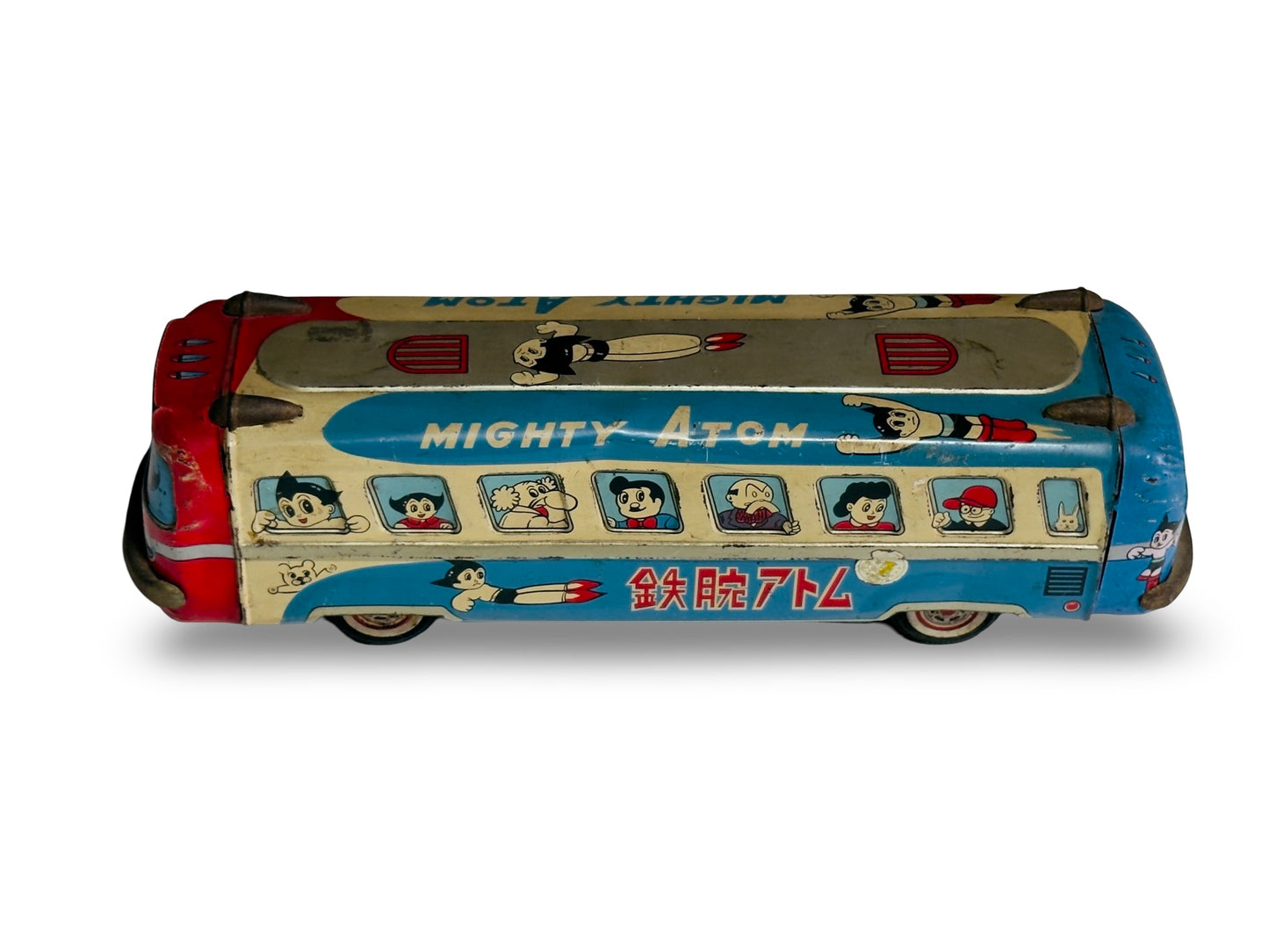 Vintage Mighty Atom (Astro Boy) Tin Bus – 1960s Japan Tin Toy – Tezuka Osamu Era