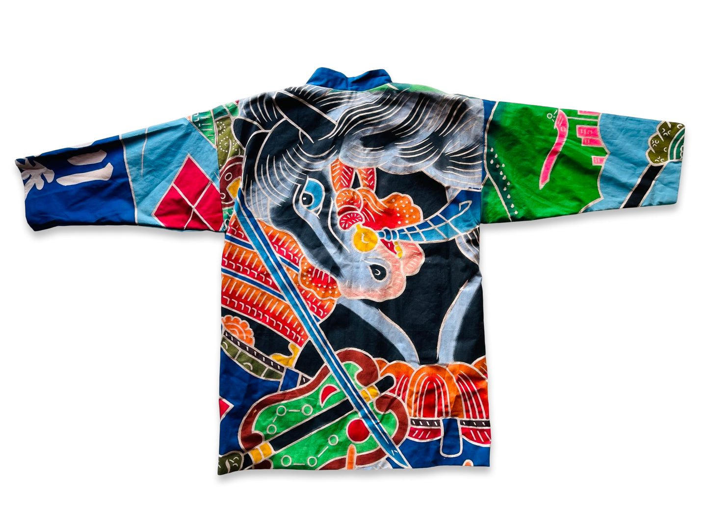Handmade Japanese Tairyobata Remake Happi Jacket Warrior Horse Nebuta Style Festival Coat Wearable Art One of a Kind