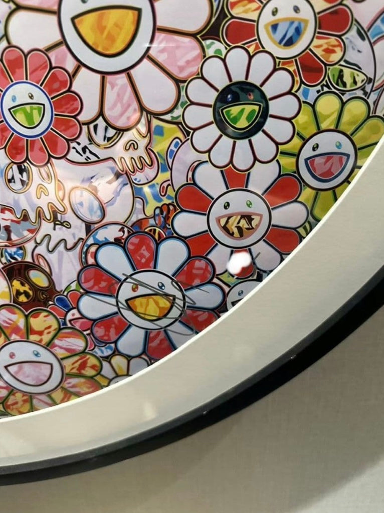 Takashi Murakami – “Paradise in a Flower Field” (ED300, Signed, Kaikai Kiki Official) – Circular 710mm Print