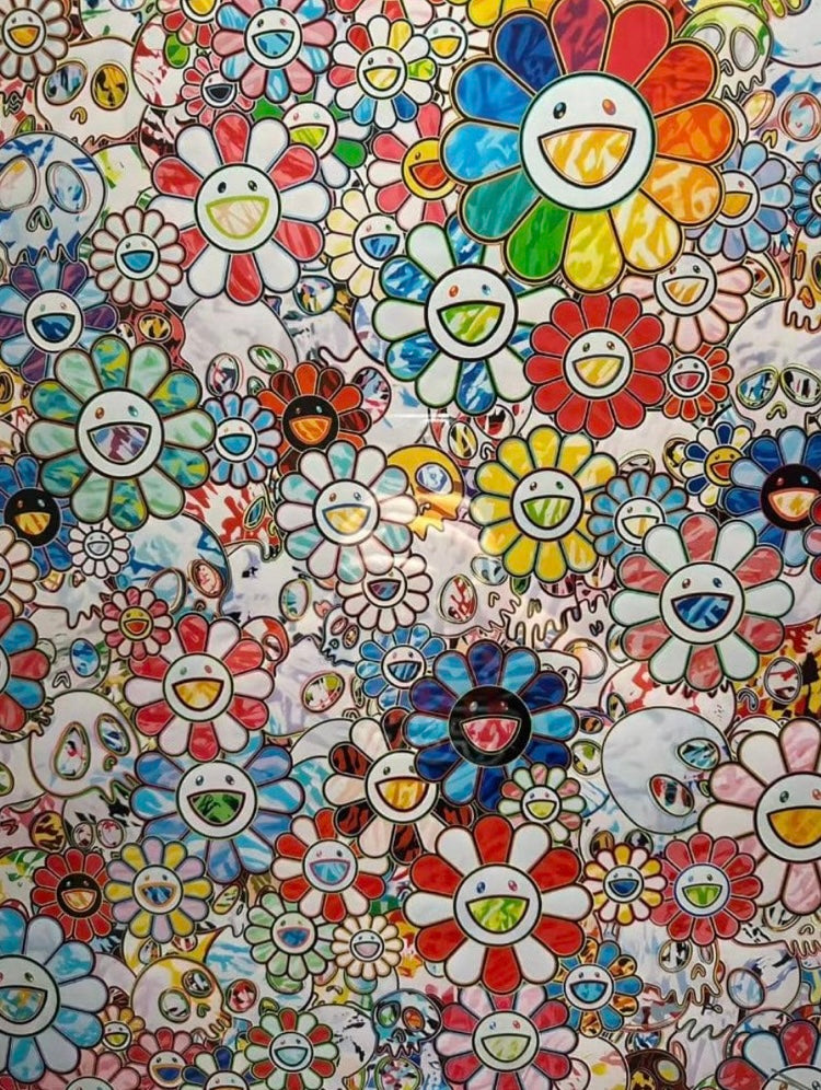 Takashi Murakami – “Paradise in a Flower Field” (ED300, Signed, Kaikai Kiki Official) – Circular 710mm Print