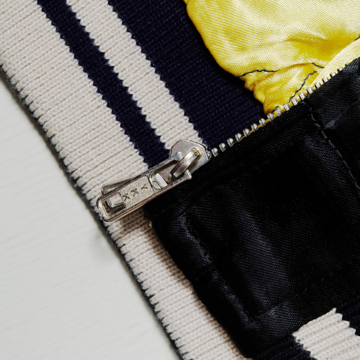 Vintage IOLANI Sukajan Jacket Reversible Sakura Moon Embroidered Japanese Souvenir Bomber Black Blue Yellow