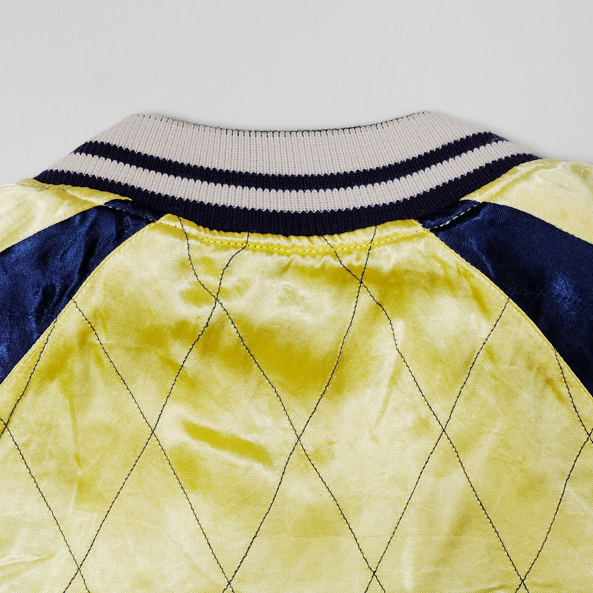 Vintage IOLANI Sukajan Jacket Reversible Sakura Moon Embroidered Japanese Souvenir Bomber Black Blue Yellow