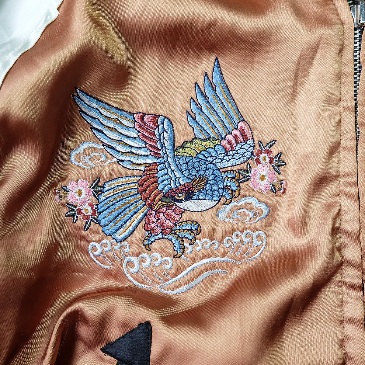 TEDMAN Ted Company Reversible Sukajan Jacket Black Velvet Gold Satin Little Devil Phoenix Mount Fuji Japanese Y2K Bomber