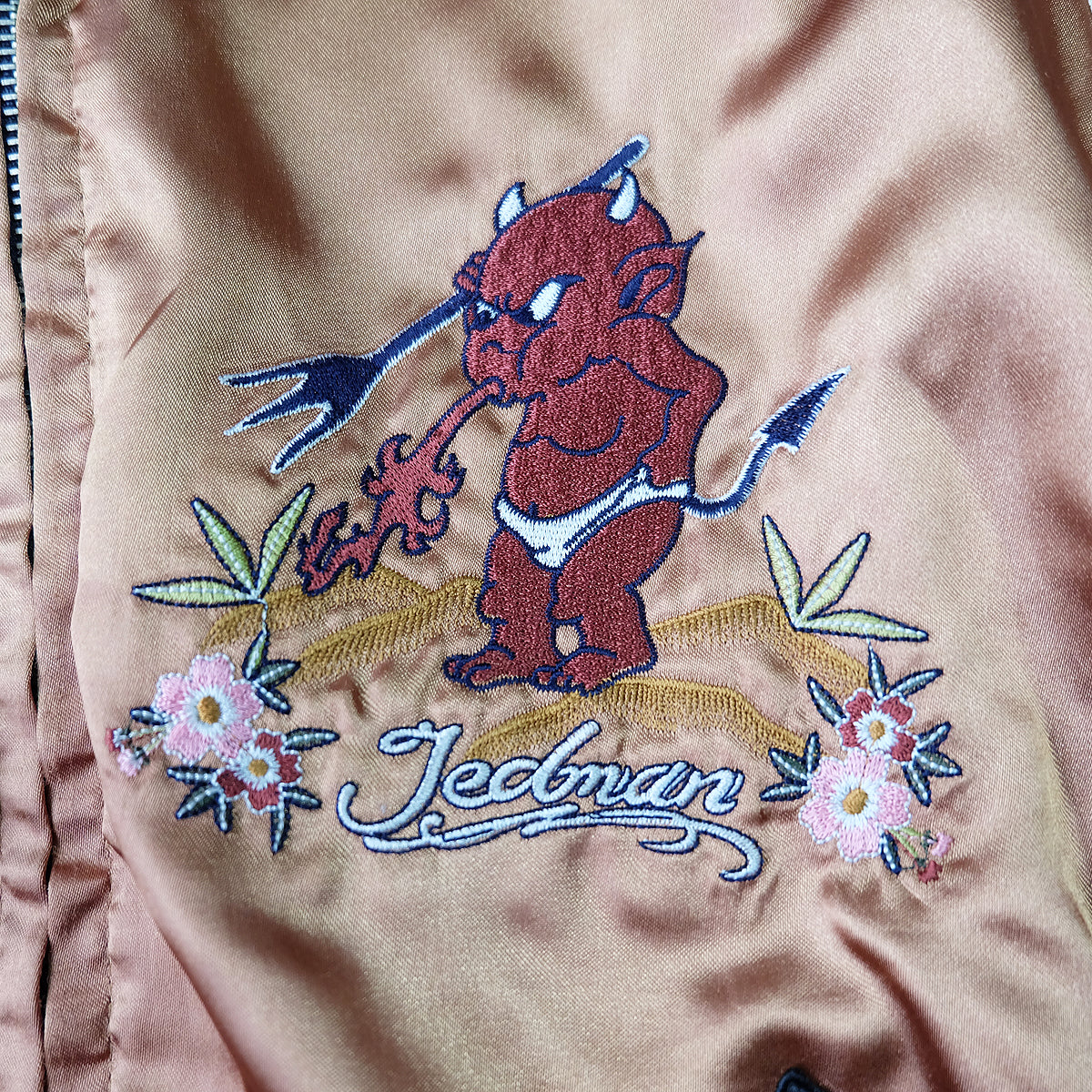 TEDMAN Ted Company Reversible Sukajan Jacket Black Velvet Gold Satin Little Devil Phoenix Mount Fuji Japanese Y2K Bomber