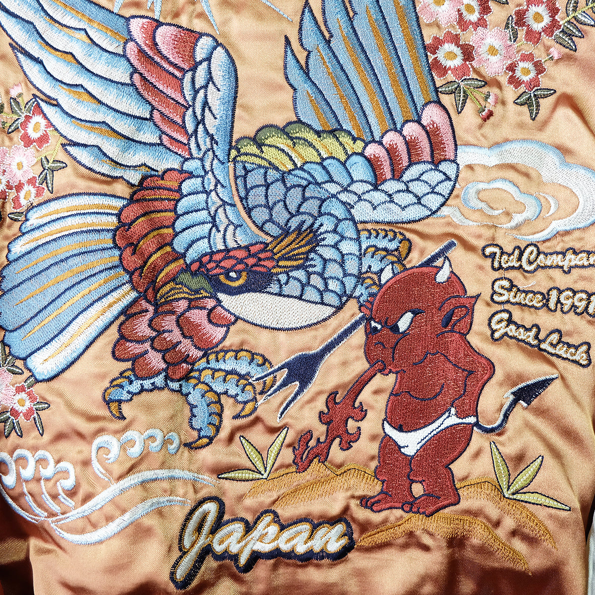 TEDMAN Ted Company Reversible Sukajan Jacket Black Velvet Gold Satin Little Devil Phoenix Mount Fuji Japanese Y2K Bomber