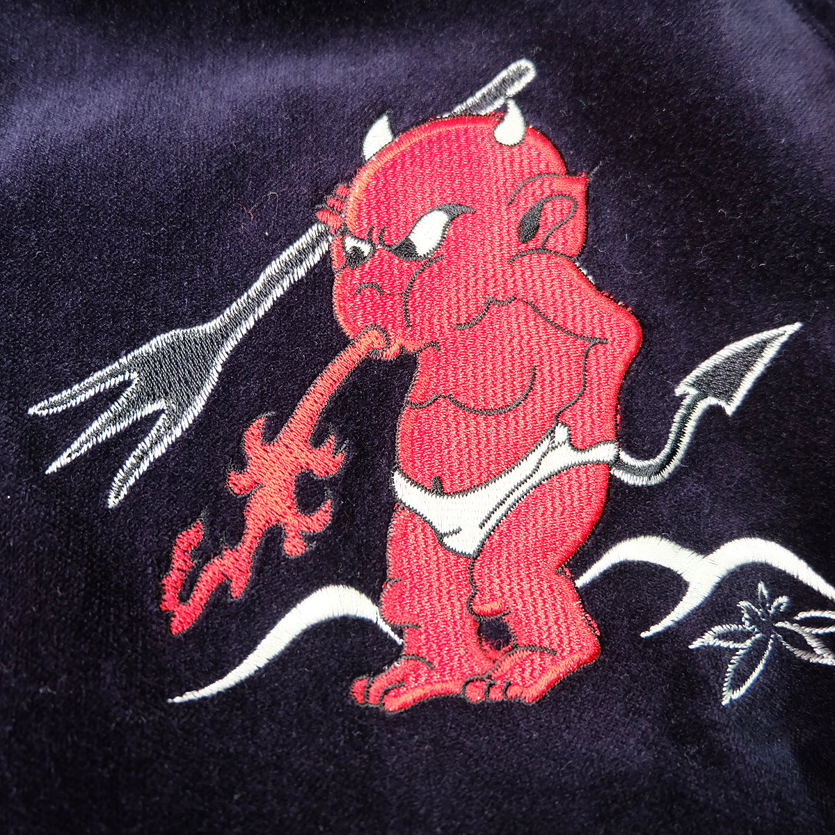 TEDMAN Ted Company Reversible Sukajan Jacket Black Velvet Gold Satin Little Devil Phoenix Mount Fuji Japanese Y2K Bomber