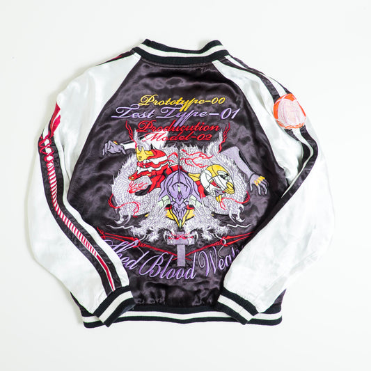 Neon Genesis Evangelion Reversible Sukajan Jacket EVA 00 01 02 NERV Dragon Embroidery Japanese Anime Y2K Bomber