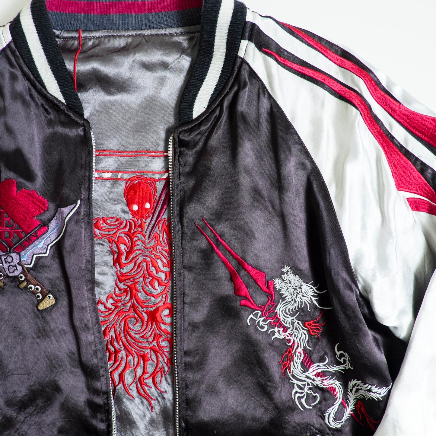 Neon Genesis Evangelion Reversible Sukajan Jacket EVA 00 01 02 NERV Dragon Embroidery Japanese Anime Y2K Bomber