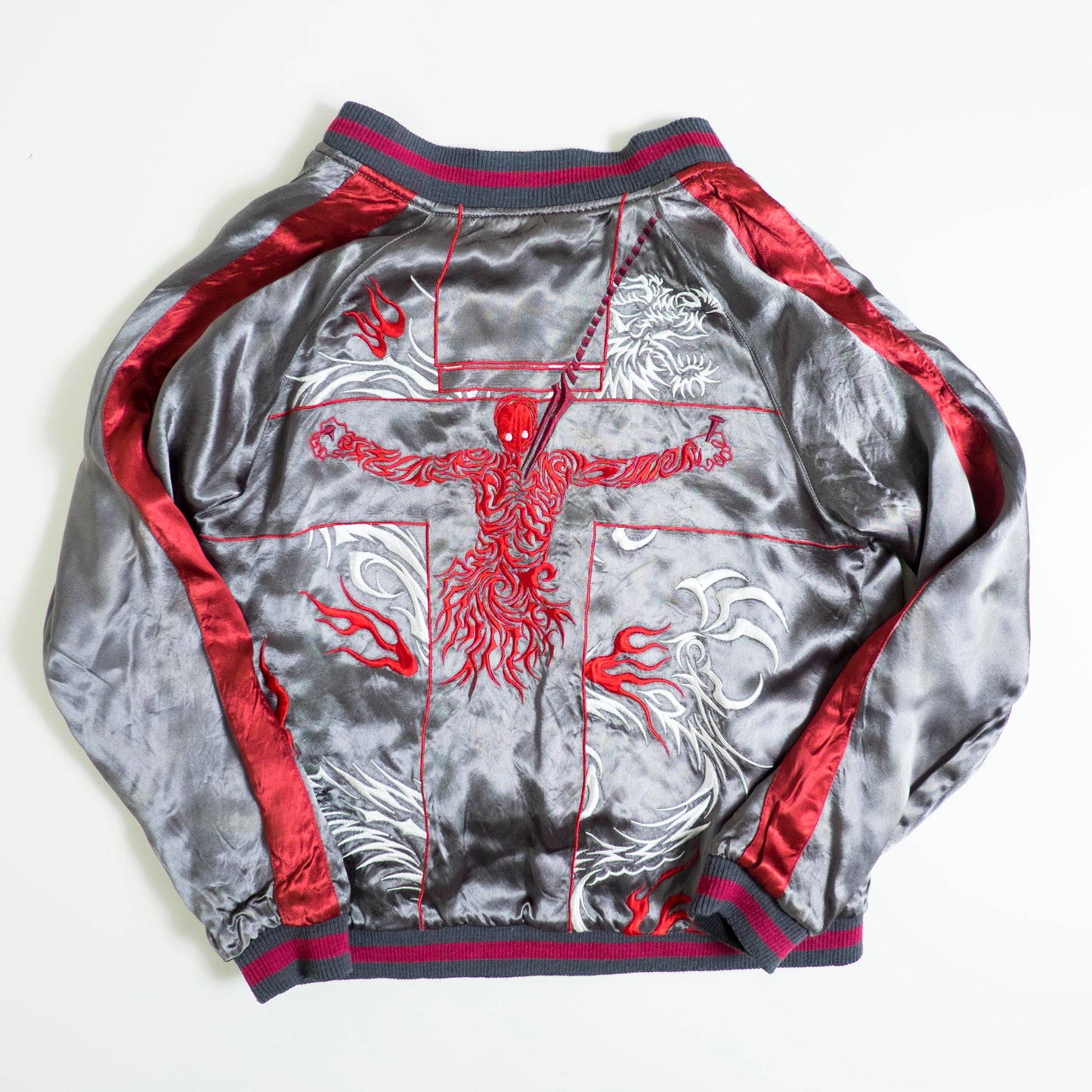 Neon Genesis Evangelion Reversible Sukajan Jacket EVA 00 01 02 NERV Dragon Embroidery Japanese Anime Y2K Bomber