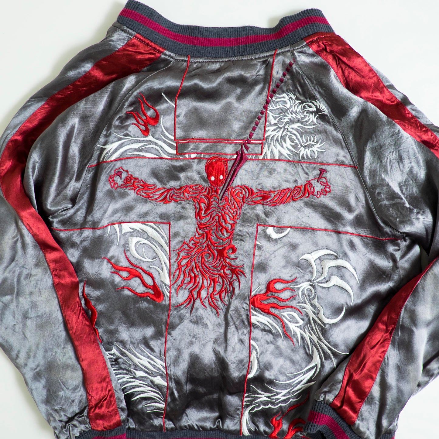 Neon Genesis Evangelion Reversible Sukajan Jacket EVA 00 01 02 NERV Dragon Embroidery Japanese Anime Y2K Bomber