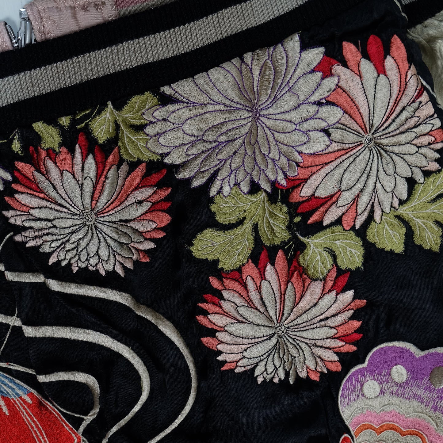 Vintage Reversible Butterfly Chocho Sukajan Jacket Size M Chrysanthemum Embroidered Japanese Souvenir Bomber Y2K