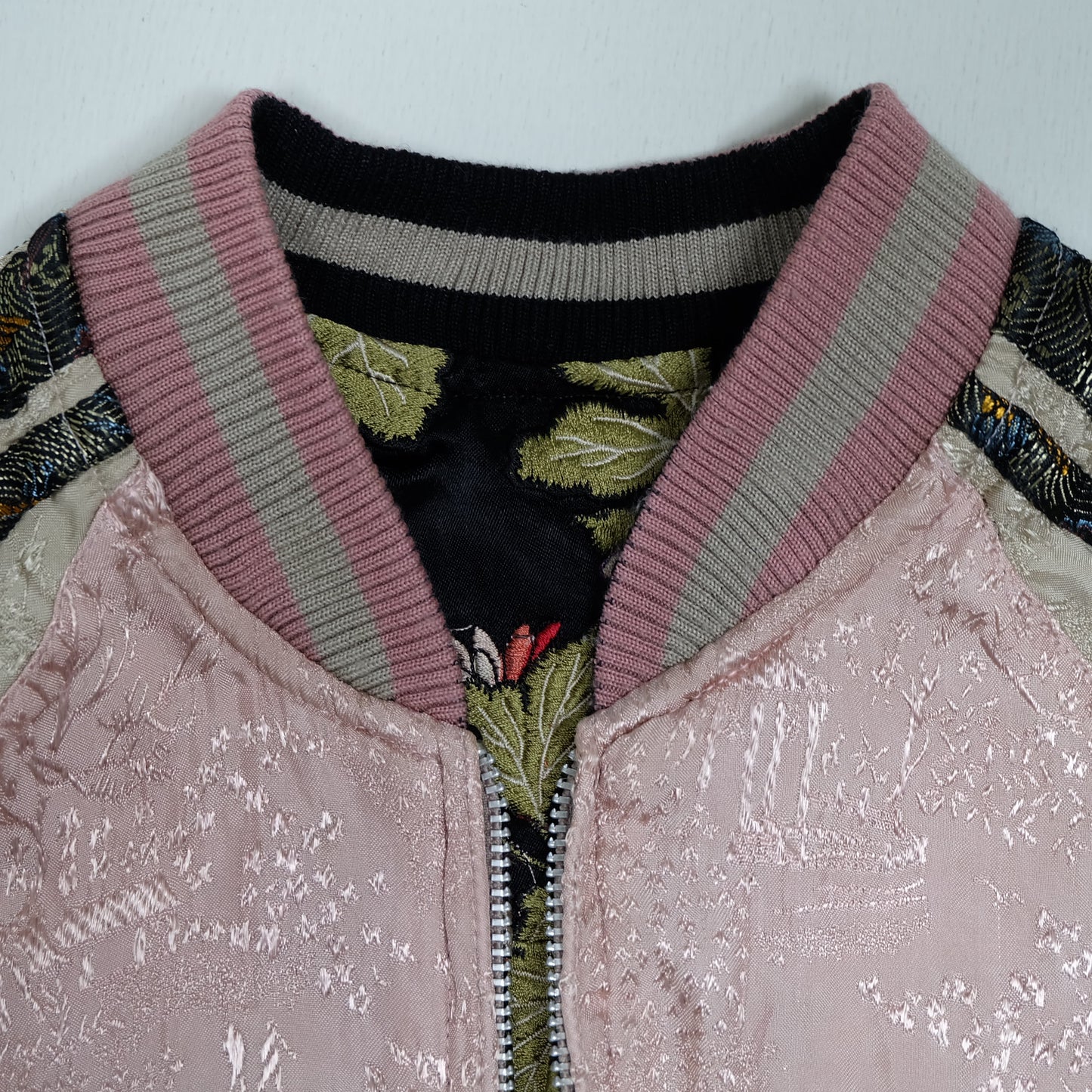 Vintage Reversible Butterfly Chocho Sukajan Jacket Size M Chrysanthemum Embroidered Japanese Souvenir Bomber Y2K