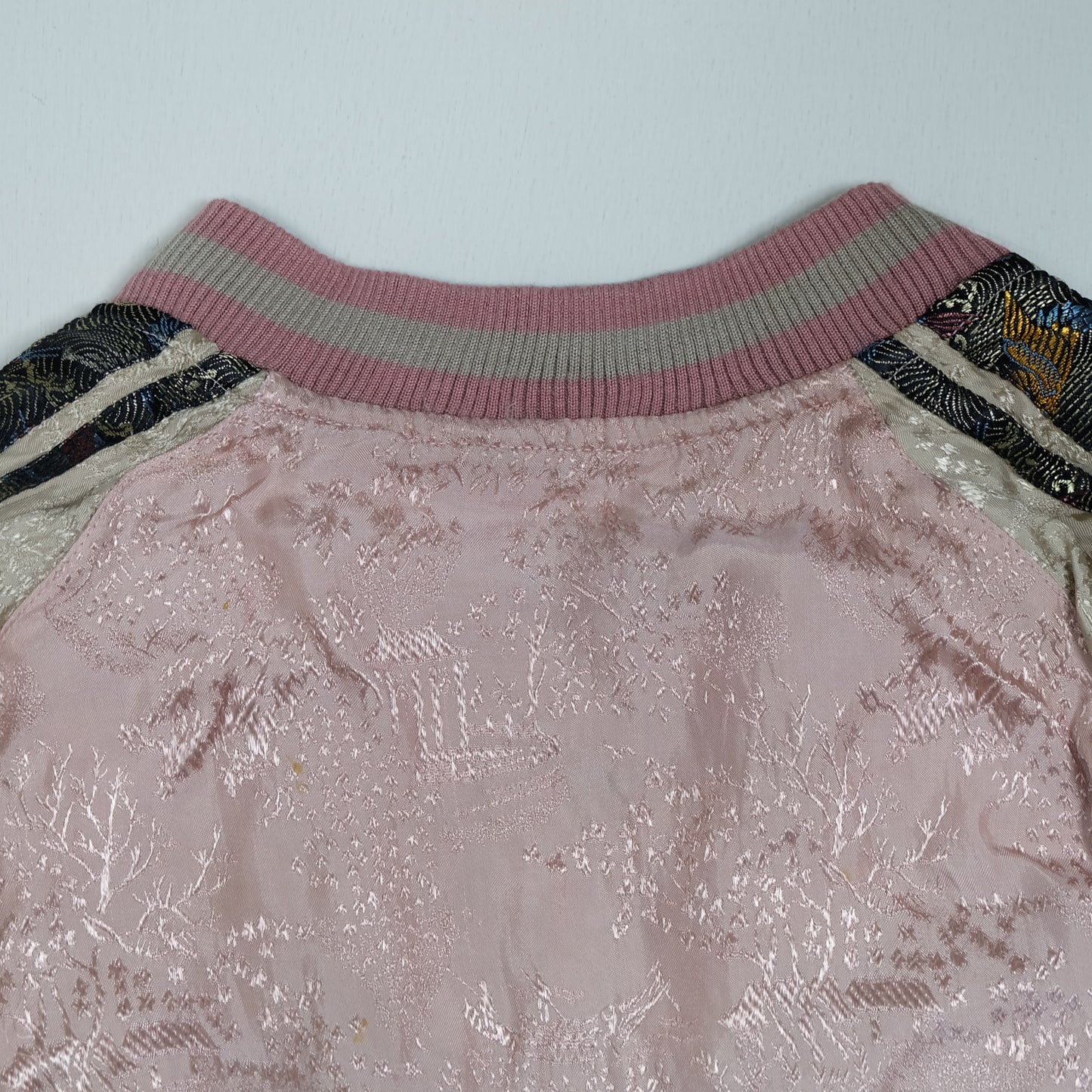 Vintage Reversible Butterfly Chocho Sukajan Jacket Size M Chrysanthemum Embroidered Japanese Souvenir Bomber Y2K