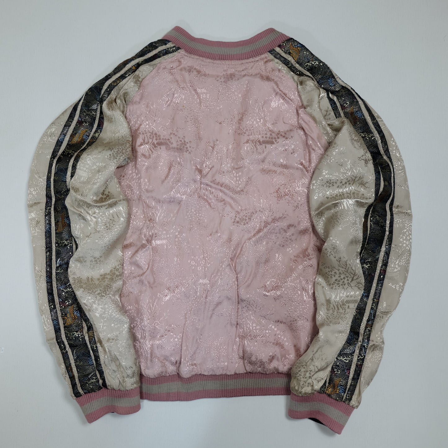 Vintage Reversible Butterfly Chocho Sukajan Jacket Size M Chrysanthemum Embroidered Japanese Souvenir Bomber Y2K